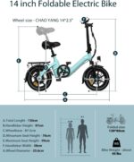 Bodywel T16 PRO 14" Folding Electric Bike for Adult Teenage, Road Legal 250W E Bike with Front Suspension, Disc Brakes, 90% Pre-Assembled, 36V 10Ah, 4.5 inch Display
