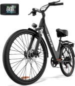 URLIFE 26" Electric Bikes for Adults, Mountain Bike with LCD Display, 36V 13AH Removable Battery 250W Powerful Motor, 7-Speed Derailleur 80KM Max Range Ebike Commute MTB