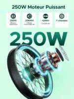MileCity1 26" Electric Bike for Adults, 7 Speed ​​Electric Bicycle with 36V 13Ah Removable Battery, 25km/h & 80-100km Range E Bike for Urban Commuters with Rear Rack, IP65 Waterproof
