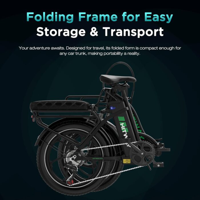 HITWAY E Bike BK6SL1-36V15.6Ah with 250W Motor, Electric bike 20 inch, 70-150km range, 7-speed, APP control, Foldable, IP54 waterproof pedelec,25km/h