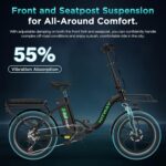 HITWAY E Bike BK6SL1-36V15.6Ah with 250W Motor, Electric bike 20 inch, 70-150km range, 7-speed, APP control, Foldable, IP54 waterproof pedelec,25km/h