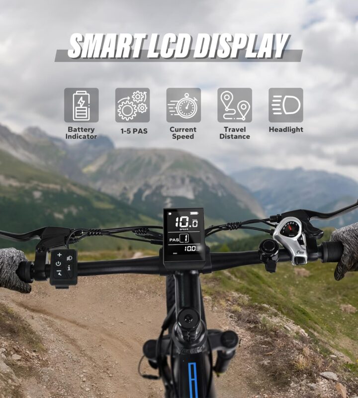 VARUN Electric Bikes for Adults, 26'' 4.0 Fat Tire E Bike with 48V 864Wh Battery, 150KM Longe Range, 80NM 250W Motor, LCD Display with 5 PAS, Full Suspension Electric Bicycle for All Terrains