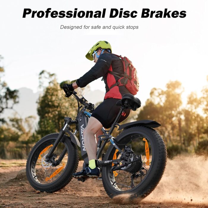 VARUN Electric Bikes for Adults, 26'' 4.0 Fat Tire E Bike with 48V 864Wh Battery, 150KM Longe Range, 80NM 250W Motor, LCD Display with 5 PAS, Full Suspension Electric Bicycle for All Terrains