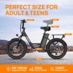 URLIFE 20"*3" Electric Bikes for Adults, Fat Tire Mountain Bike E20 with Colorful LCD Display, 48V 13AH Removable Battery, 7-Speed Derailleur 80-100KM Max Range Ebike Commute MTB