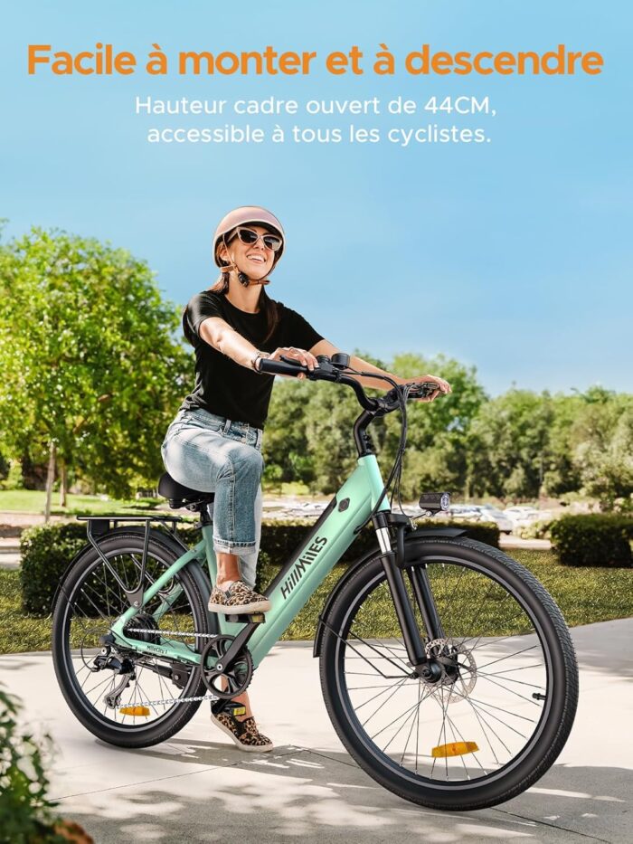 MileCity1 26" Electric Bike for Adults, 7 Speed ​​Electric Bicycle with 36V 13Ah Removable Battery, 25km/h & 80-100km Range E Bike for Urban Commuters with Rear Rack, IP65 Waterproof