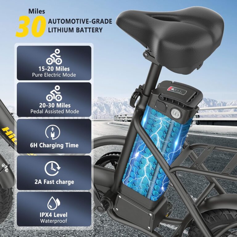 Electric Folding Bikes for Adults, 14" Electric Dirt Bike Adult, Ebikes for Adult Men Women, e Bike with Front Shock Absorber, Foldable Fat Tire e-Bike with Throttle Pedal Assist
