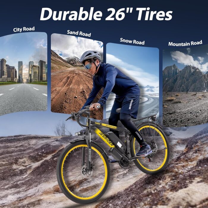 K820 250W Road Legal Electric Bike​ 40 Miles Range, 21 Speeds e bikes,Electric Bicycle Front Suspension,48V17.5AH Removable Waterproof Battery Commuter Ebike for UK Hills/City Riding