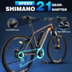Fafrees Electric Bike, 26" Electric Bikes for Adults, 36V 13Ah Removable Battery Pedal Assist Ebikes for Men Women, 250W Electric Bicycle for City, 25KM/H 21-Speed MTB, HAILONG ONE Black