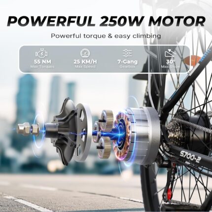 VARUN Electric Bike, 28'' City Electric Bicycle with 48V 10.4Ah Removable Battery, 55Nm 250W Motor, 100km Range, LCD Display Commuter E-bikes for Adults