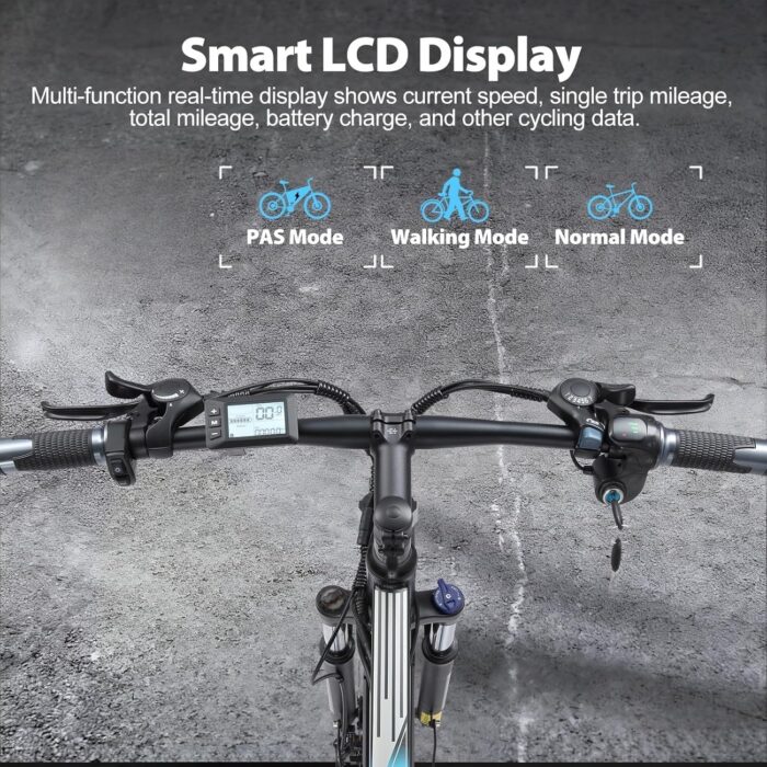 K820 250W Road Legal Electric Bike​ 40 Miles Range, 21 Speeds e bikes,Electric Bicycle Front Suspension,48V17.5AH Removable Waterproof Battery Commuter Ebike for UK Hills/City Riding