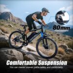 TWOFISH Electric Bike, 26" Electric Mountain Bike for Adults with 36V 15Ah Battery Max Range 100 KM 25KM/H 3 Riding Mode 7 Speed E Bike with Disc Brakes LED Display, TF-1