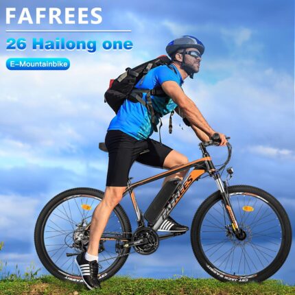 Fafrees Electric Bike, 26" Electric Bikes for Adults, 36V 13Ah Removable Battery Pedal Assist Ebikes for Men Women, 250W Electric Bicycle for City, 25KM/H 21-Speed MTB, HAILONG ONE Black