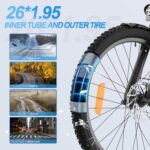 Electric Bike for Adults with 17.5AH Battery - 250W Ebike 40-90KM Range - 26" Mens Electric Bicycle with 7 Speed & Front Suspension - Commuter E Bike with LED Lights and LCD Display
