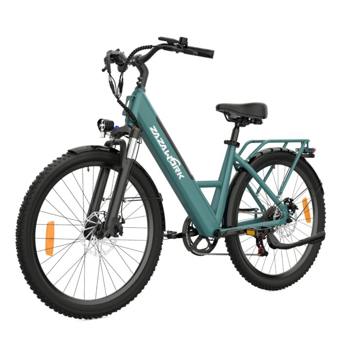 Electric Bike for Adults with 17.5AH Battery - 250W Ebike 40-90KM Range - 26" Mens Electric Bicycle with 7 Speed & Front Suspension - Commuter E Bike with LED Lights and LCD Display