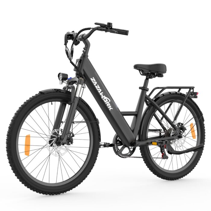 Electric Bike for Adults with 17.5AH Battery - 250W Ebike 40-90KM Range - 26" Mens Electric Bicycle with 7 Speed & Front Suspension - Commuter E Bike with LED Lights and LCD Display