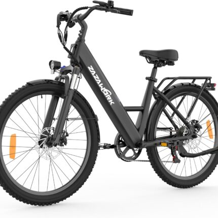 Electric Bike for Adults with 17.5AH Battery - 250W Ebike 40-90KM Range - 26" Mens Electric Bicycle with 7 Speed & Front Suspension - Commuter E Bike with LED Lights and LCD Display