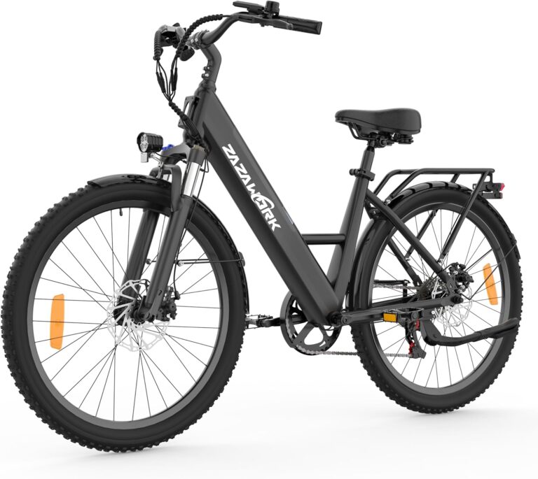 Electric Bike for Adults with 17.5AH Battery - 250W Ebike 40-90KM Range - 26" Mens Electric Bicycle with 7 Speed & Front Suspension - Commuter E Bike with LED Lights and LCD Display